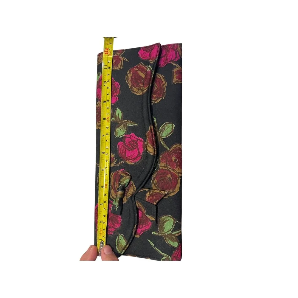 Vintage‎ Lennox Bags Dark Motif Floral Clutch Purse Approx. 12 x 5 inches
